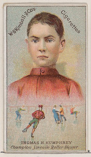Thomas H. Humphrey, Champion Juvenile Roller Skater, from the Champions of Games and Sports series (N184, Type 1) issued by W.S. Kimball & Co.