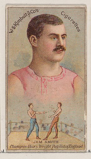 Jem Smith, Heavy Weight Pugilist of England, from the Champions of Games and Sports series (N184, Type 1) issued by W.S. Kimball & Co.