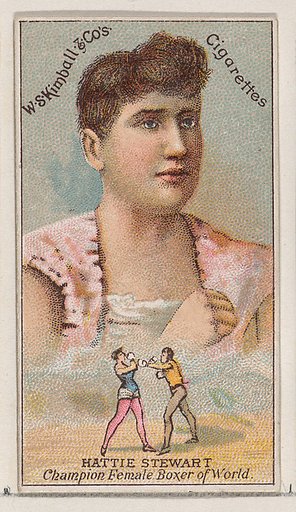 Hattie Stewart, Champion Female Boxer of the World, from the Champions of Games and Sports series (N184, Type 1) issued by W.S. Kimball & Co.
