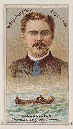 Paul Boynton, Champion Deep Sea Swimmer, from the Champions of Games and Sports series (N184, Type 1) issued by W.S. Kimball & Co.