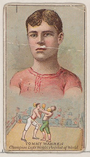 Tommy Warren, Champion Light Weight Pugilist of the World, from the Champions of Games and Sports series (N184, Type 2) issued by W.S. Kimball & Co.