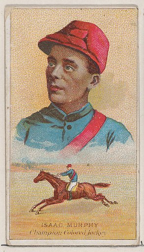 Isaac Murphy, Champion Colored Jockey, from the Champions of Games and Sports series (N184, Type 2) issued by W.S. Kimball & Co.