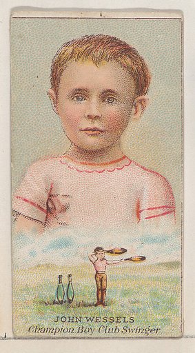 John Wessels, Champion Boy Club Swinger, from the Champions of Games and Sports series (N184, Type 2) issued by W.S. Kimball & Co.