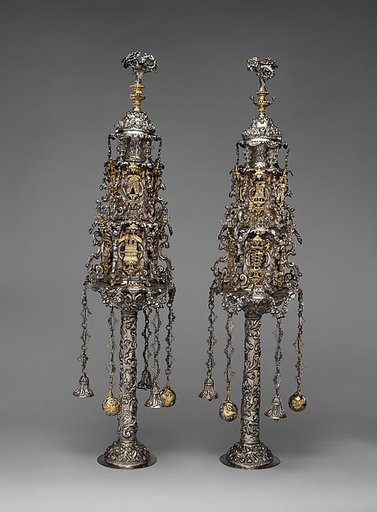 Pair of Torah finials (rimonim)