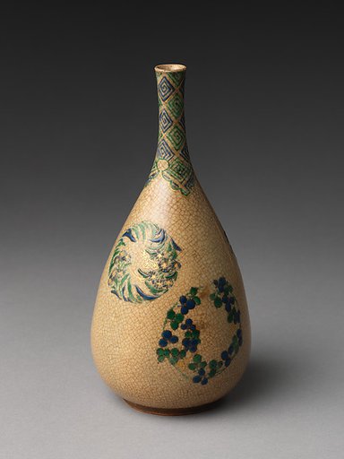Sake bottle with flower medallions