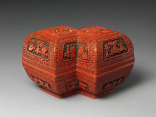 Lozenge box with scene of treasure tributary