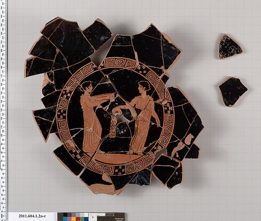 Terracotta fragments of a kylix (drinking cup)