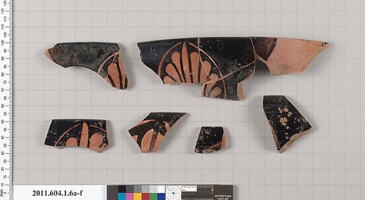 Terracotta rim fragments of a kylix (drinking cup)