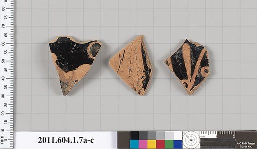 Terracotta fragments of a kylix (drinking cup)