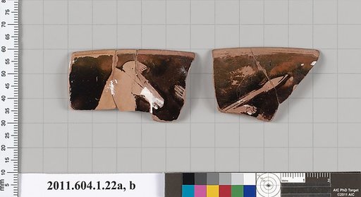 Terracotta rim fragments of a kylix (drinking cup)