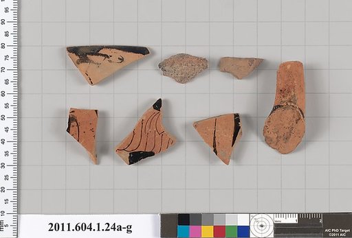 Terracotta fragments of kylikes (drinking cups)