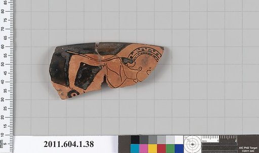 Terracotta rim fragment of a kylix (drinking cup)