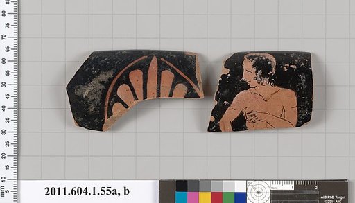Terracotta rim fragments of a kylix (drinking cup)