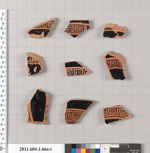 Terracotta fragments of a kylix (drinking cup)
