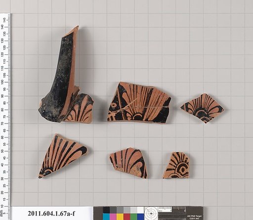 Terracotta fragments of a kylix (drinking cup)