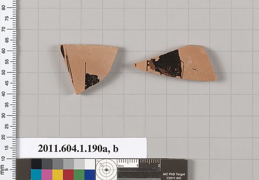 Terracotta fragments of a kylix (drinking cup)