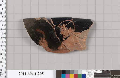 Terracotta rim fragment of a kylix (drinking cup)