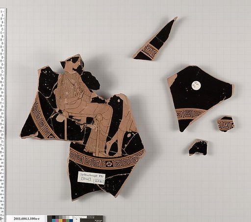 Terracotta fragments of a kylix (drinking cup)