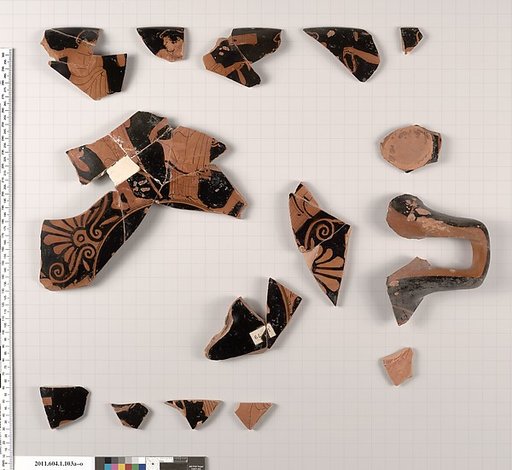 Terracotta fragments of a kylix (drinking cup)