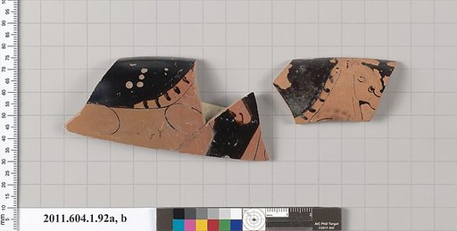 Terracotta rim fragments of a kylix (drinking cup)