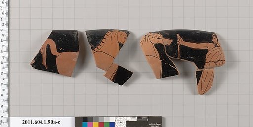 Terracotta rim fragments of a kylix (drinking cup)