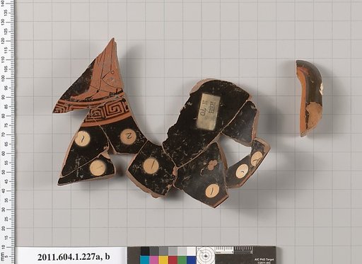 Terracotta fragments of a kylix (drinking cup)
