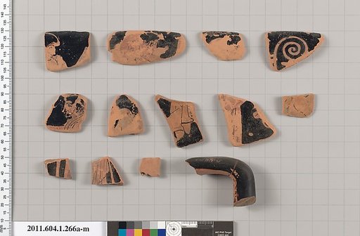Terracotta fragments of a kylix (drinking cup)