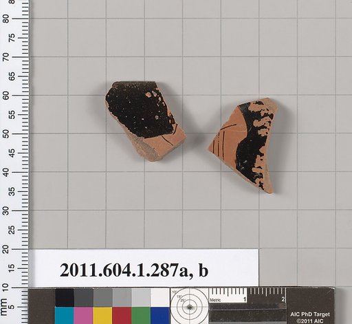 Terracotta fragments of a kylix (drinking cup)