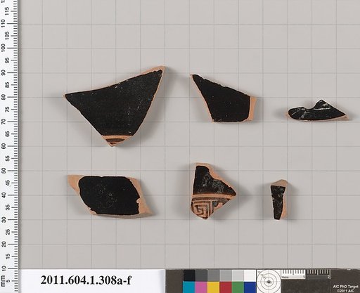 Terracotta fragments of a kylix (drinking cup)