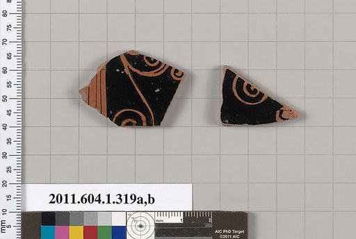 Terracotta fragments of a kylix (drinking cup)