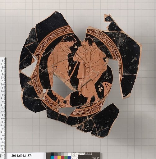 Terracotta fragments of a kylix (drinking cup)