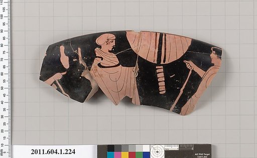 Terracotta rim fragment of a kylix (drinking cup)