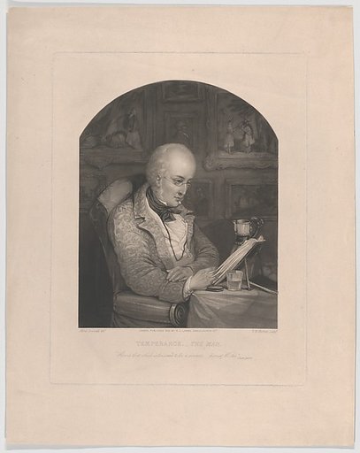 Temperance.–The Man: "Here is that which is too weak to be a sinner–honest Water"–Shakespeare