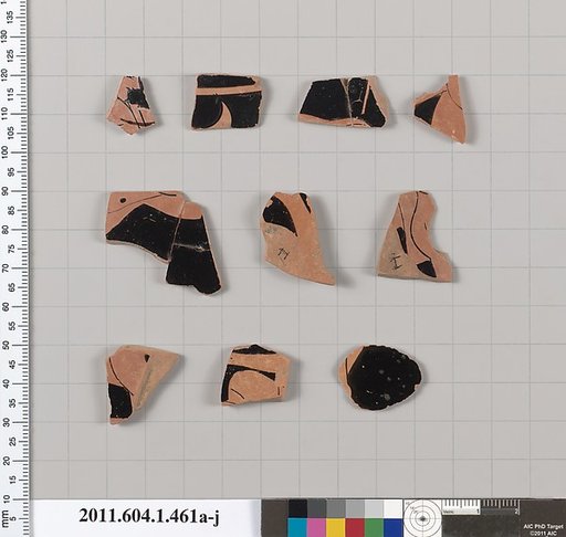 Terracotta fragments of kylikes (drinking cups)
