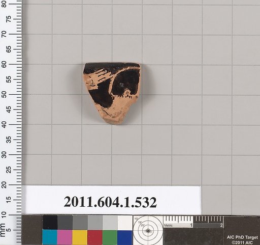 Terracotta rim fragment of a kylix (drinking cup)