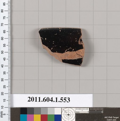 Terracotta rim fragment of a kylix (drinking cup)