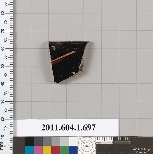 Terracotta rim fragment of a kylix (drinking cup)