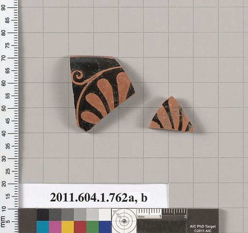 Terracotta fragments of kylikes (drinking cups)