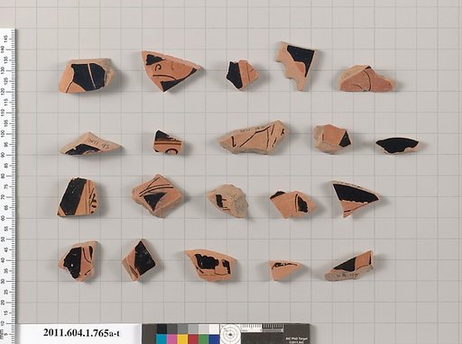Terracotta fragments of kylikes (drinking cups)