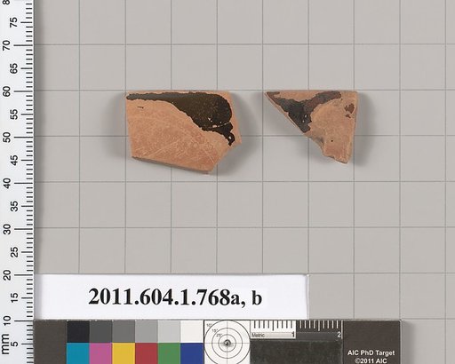 Terracotta rim fragments of a kylix (drinking cup)