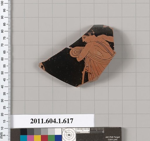 Terracotta rim fragment of a kylix (drinking cup)