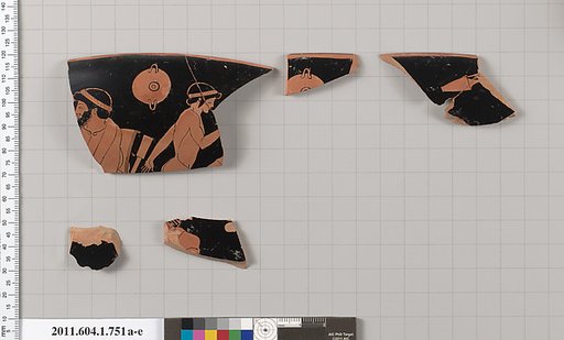 Terracotta fragments of a kylix (drinking cup)