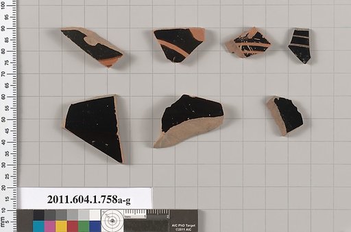 Terracotta fragments of kylikes (drinking cups)