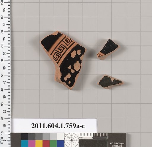 Terracotta fragments of kylikes (drinking cups)