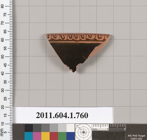 Terracotta rim fragment of a kylix (drinking cup)
