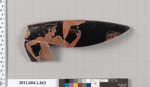 Terracotta rim fragment of a kylix (drinking cup)