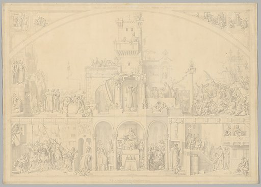 Preparatory Drawing for a Print Series on the History of Germany (Die Geschichte des deutschen Volkes in fünfzehn Bildern)
