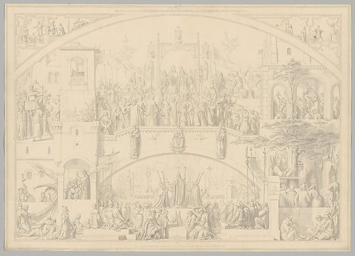 Preparatory Drawing for a Print Series on the History of Germany (Die Geschichte des deutschen Volkes in fünfzehn Bildern)