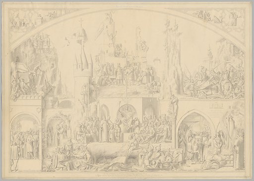 Preparatory Drawing for a Print Series on the History of Germany (Die Geschichte des deutschen Volkes in fünfzehn Bildern)