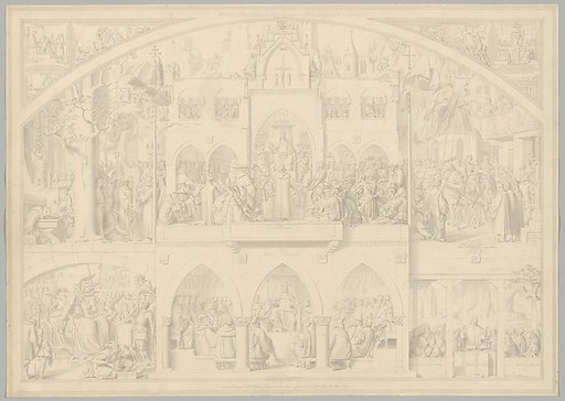 Preparatory Drawing for a Print Series on the History of Germany (Die Geschichte des deutschen Volkes in fünfzehn Bildern)